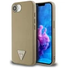 Guess Grained Triangle MagSafe dėklas iPhone 16e - ruda
