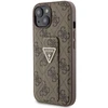 Apple iPhone 15 Guess Hardcase Grip Stand 4G Triangle Strass (GUHCP15SPGS4TDW) telefono dėklas rudos spalvos