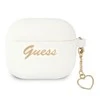 Apple AirPods 3 Guess silikoninis Charm Heart Collection (GUA3LSCHSH) ausinių dėklas baltos spalvos