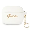 Apple AirPods 3 Guess silikoninis Charm Heart Collection (GUA3LSCHSH) ausinių dėklas baltos spalvos