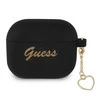 Guess dėklas Airpods 3 GUA3LSCHSK juodam silikoniniam širdies žavesiui