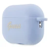 Guess silikoninis AirPods Pro 2 dėklas, mėlynas su logotipu