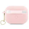 Apple AirPods Pro 2 Guess silikoninis Charm Heart Collection (GUAP2LSCHSP) ausinių dėklas rožinės spalvos