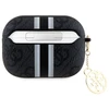 Guess GUAP2P4RPSK AirPods Pro 2 (2022/2023) dėklas juodos spalvos 4G Printed Stripes Charm