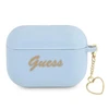 Apple AirPods Pro Guess silikoninis Charm Heart Collection (GUAPLSCHSB) ausinių dėklas mėlynos spalvos