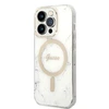 „Guess“ GUBPP14LHMEACSH dėklas + įkroviklis iPhone 14 Pro 6.1" baltas kietas dėklas su marmuru, „MagSafe“