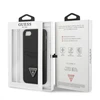 Apple iPhone SE 2022 / SE 2020 / 7 / 8 Guess dėklas Saffiano Triangle Logo Cardslot juodos spalvos