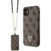 Guess GUHCN61P4TDSCPW Apple iPhone 11 / Xr 6.1″ rudos spalvos kietas dėklas Crossbody 4G Metal Logo