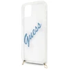 Guess GUHCP12LCRTVSBL Apple iPhone 12 Pro Max 6,7″ mėlynas kietas dėklas Script Vintage