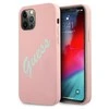 Apple iPhone 12 Pro Max Guess dėklas silikoninis Vintage (GUHCP12LLSVSPG) rožinės spalvos