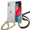 Apple iPhone 12 / 12 Pro Guess dėklas 4G Gold Chain (GUHCP12MKC4GSGO) skaidrus