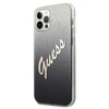 Guess dėklas, skirtas iPhone 12 / 12 Pro 6,1 GUHCP12MPCUGLSBK juodas kietas dėklas, skirtas Glitter Gradient Script