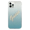 Apple iPhone 12 / 12 Pro Guess dėklas Glitter Gradient Script (GUHCP12MPCUGLSBL) mėlynos spalvos