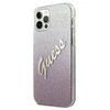Dėklas GUESS GLITTER GRADIENT SCRIPT IPHONE 12/12 PRO Rožinis