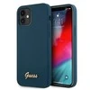 Dėklas Guess GUHCP12SLSLMGBL iPhone 12 mini 5.4" mėlynas/mėlynas hardcase Metal Logo Script