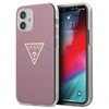 Apple iPhone 12 Mini Guess dėklas Metallic Collection (GUHCP12SPCUMPTPI) rožinės spalvos
