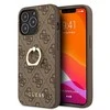 Apple iPhone 13 Pro Guess dėklas 4G with Ring Stand (GUHCP13L4GMRBR) rudos spalvos