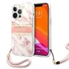 Dėklas Guess GUHCP13LKMABPI iPhone 13 Pro / 13 6,1" rožinis/pink hardcase Marble Strap Collection