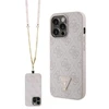Apple iPhone 13 Pro Guess dėklas Crossbody 4G Metal Logo (GUHCP13LP4TDSCPP) rožinės spalvos