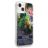 Dėklas GUESS GUHCP13SLFLSB IPHONE 13 MINI 5.4 "Mėlynas/Mėlynas HARDCASE FLOWER LIQUID GLITTER