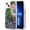 Dėklas GUESS GUHCP13SLFLSB IPHONE 13 MINI 5.4 "Mėlynas/Mėlynas HARDCASE FLOWER LIQUID GLITTER