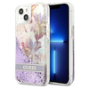 Dėklas Guess GUHCP13SLFLSU iPhone 13 mini 5,4" violetinė/violetinė hardcase Flower Liquid Glitter
