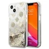 Guess Apple iPhone 13 Mini 5,4" dėklas Peony Liquid Glitter GUHCP13SLGPEGO aukso spalvos