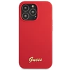 Guess telefono dėklas iPhone 13 Pro Max 6,7 GUHCP13XLSLMGRE bordo spalvos hard telefono dėklas Silikoninis Vintage auksinis Logo