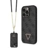Guess GUHCP14LP4TDSCPK Apple iPhone 14 Pro 6.1″ juodos spalvos kietas dėklas Crossbody 4G Metal Logo