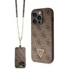 Guess GUHCP14LP4TDSCPW Apple iPhone 14 Pro 6.1″ rudos spalvos kietas dėklas Crossbody 4G Metal Logo