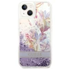 Dėklas GUESS GUHCP14MLFLSU IPHONE 14 PLUS / 15 PLUS 6.7 "PURPLE / PURPLE HARDCASE FLOWER LIQUID GLITTER
