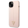 Guess dėklas, skirtas iPhone 14 Plus 6,7 GUHCP14MSLTGP rožinis kietas dėklas, skirtas Silicone Line – trikampis