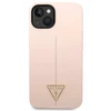 Guess dėklas, skirtas iPhone 14 Plus 6,7 GUHCP14MSLTGP rožinis kietas dėklas, skirtas Silicone Line – trikampis