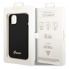 Dėklas Guess Liquid Silicone Metal Logo Case skirtas iPhone 14, juodas