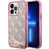 Apple iPhone 14 Pro Max Guess dėklas Liquid Glitter 4G Transculent (GUHCP14XLC4PSGP) rožinės spalvos