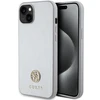 Guess dėklas, skirtas iPhone 15 Plus 6,7 GUHCP15MPS4DGPS sidabrinis HC PU 4G Metal Logo Strass