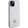 Guess dėklas, skirtas iPhone 15 Plus 6,7 GUHCP15MPS4DGPS sidabrinis HC PU 4G Metal Logo Strass