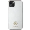 Guess dėklas, skirtas iPhone 15 Plus 6,7 GUHCP15MPS4DGPS sidabrinis HC PU 4G Metal Logo Strass