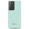 Samsung Galaxy S21 Ultra Guess dėklas silikoninis Script Metal Logo (GUHCS21LLSLMGLB) mėlynos spalvos