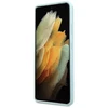 Samsung Galaxy S21 Ultra Guess dėklas silikoninis Script Metal Logo (GUHCS21LLSLMGLB) mėlynos spalvos