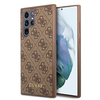 Guess 4G Metal Gold Logo - dėklas skirtas Samsung Galaxy S22 Ultra Brown