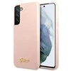 Samsung Galaxy S22 Plus Guess silikoninis dėklas Script Metal Logo (GUHCS22MLSLMGPP) light rožinės spalvos