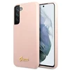 Samsung Galaxy S22 Plus Guess silikoninis dėklas Script Metal Logo (GUHCS22MLSLMGPP) light rožinės spalvos