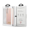 Samsung Galaxy S22 Plus Guess silikoninis dėklas Script Metal Logo (GUHCS22MLSLMGPP) light rožinės spalvos