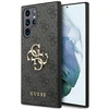 Guess PU 4G Metal Logo dėklas skirtas Samsung Galaxy S23 Ultra pilkos spalvos