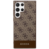 Guess 4G Bottom Stripe Metal Logo Collection - dėklas skirtas Samsung Galaxy S23 Ultra Brown