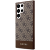 Guess 4G Bottom Stripe Metal Logo Collection - dėklas skirtas Samsung Galaxy S23 Ultra Brown