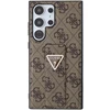 Guess GUHCS24LPGS4TDW S24 Ultra S928 dėklas telefonui rudos spalvos Grip Stand 4G Triangle Strass