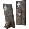 Guess GUHCS24LPGS4TDW S24 Ultra S928 dėklas telefonui rudos spalvos Grip Stand 4G Triangle Strass