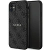 Dėklas GUESS GUHMN61G4GFRK IPHONE 11 6.1 " / XR Juodas / Juodas HARDCASE 4G COLLECTION LEATHER METAL LOGO MAGSAFE